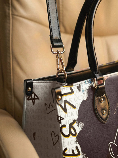 Afroyla "Aina" Coconut White Leather Handbag