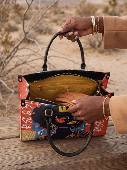Afroyla "Aina" Frosted Cherry Leather Handbag