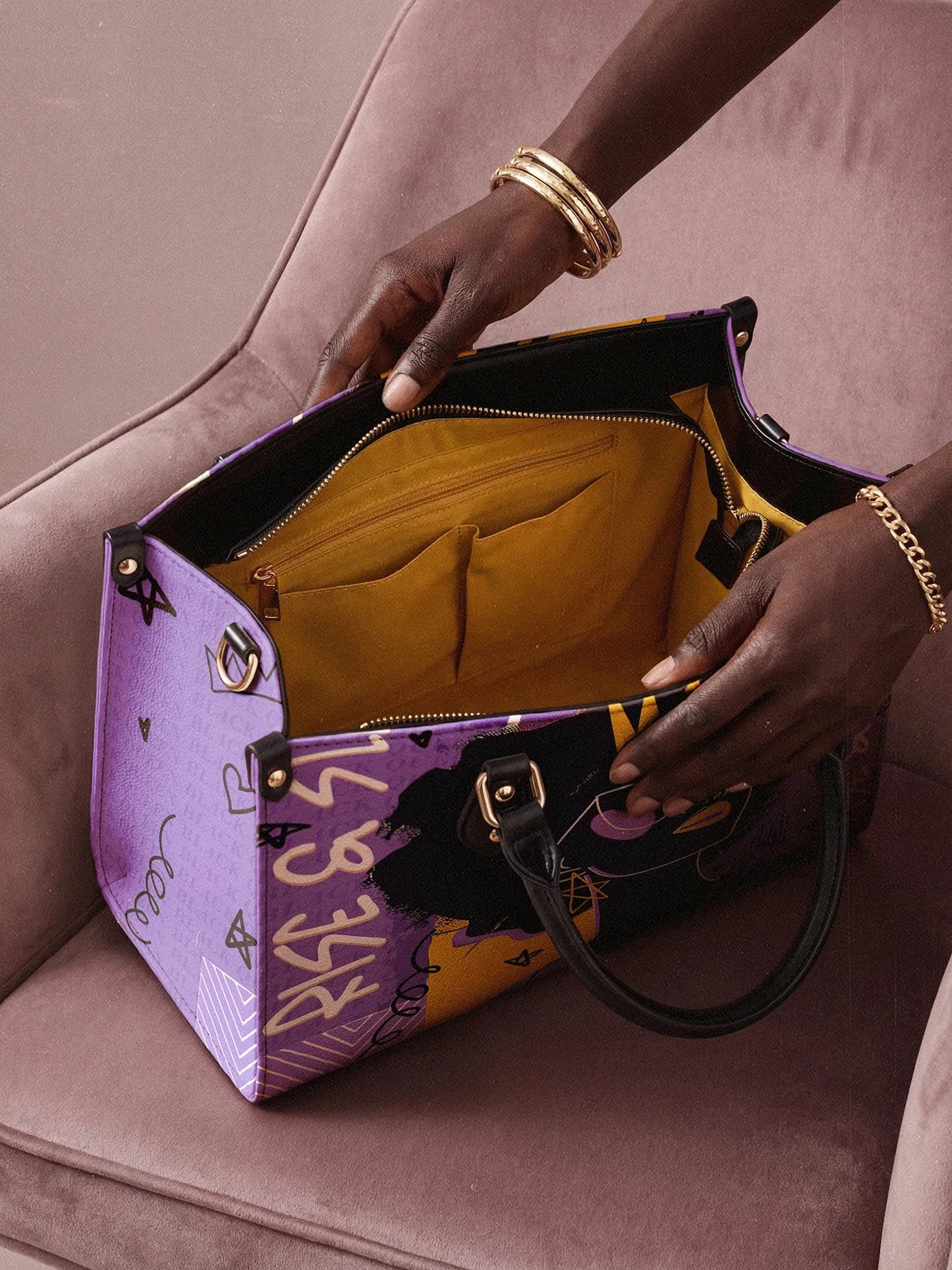 Afroyla "Aina" Grape Soda Leather Handbag
