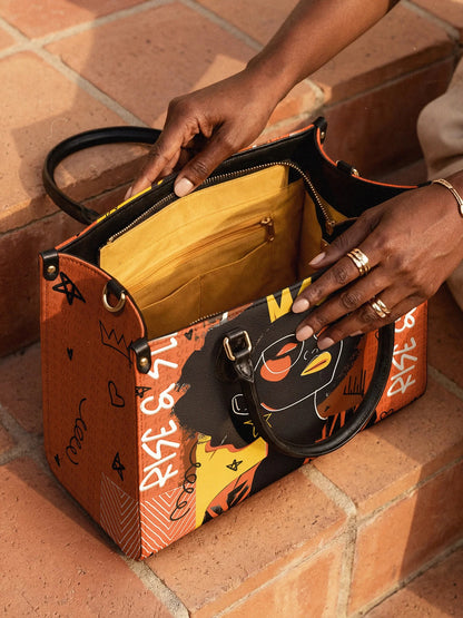 Afroyla "Aina" Orange Sorbet Leather Handbag