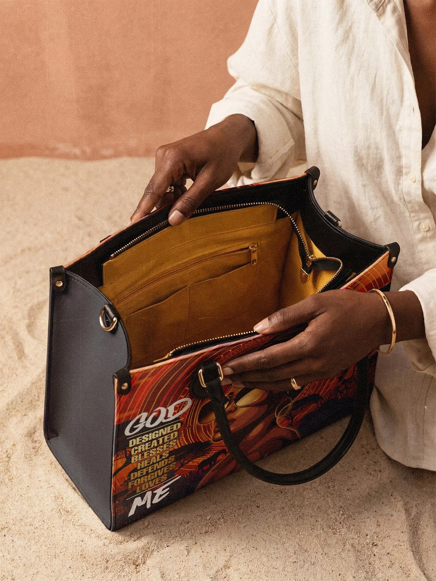 Afroyla "Aseda" Leather Handbag