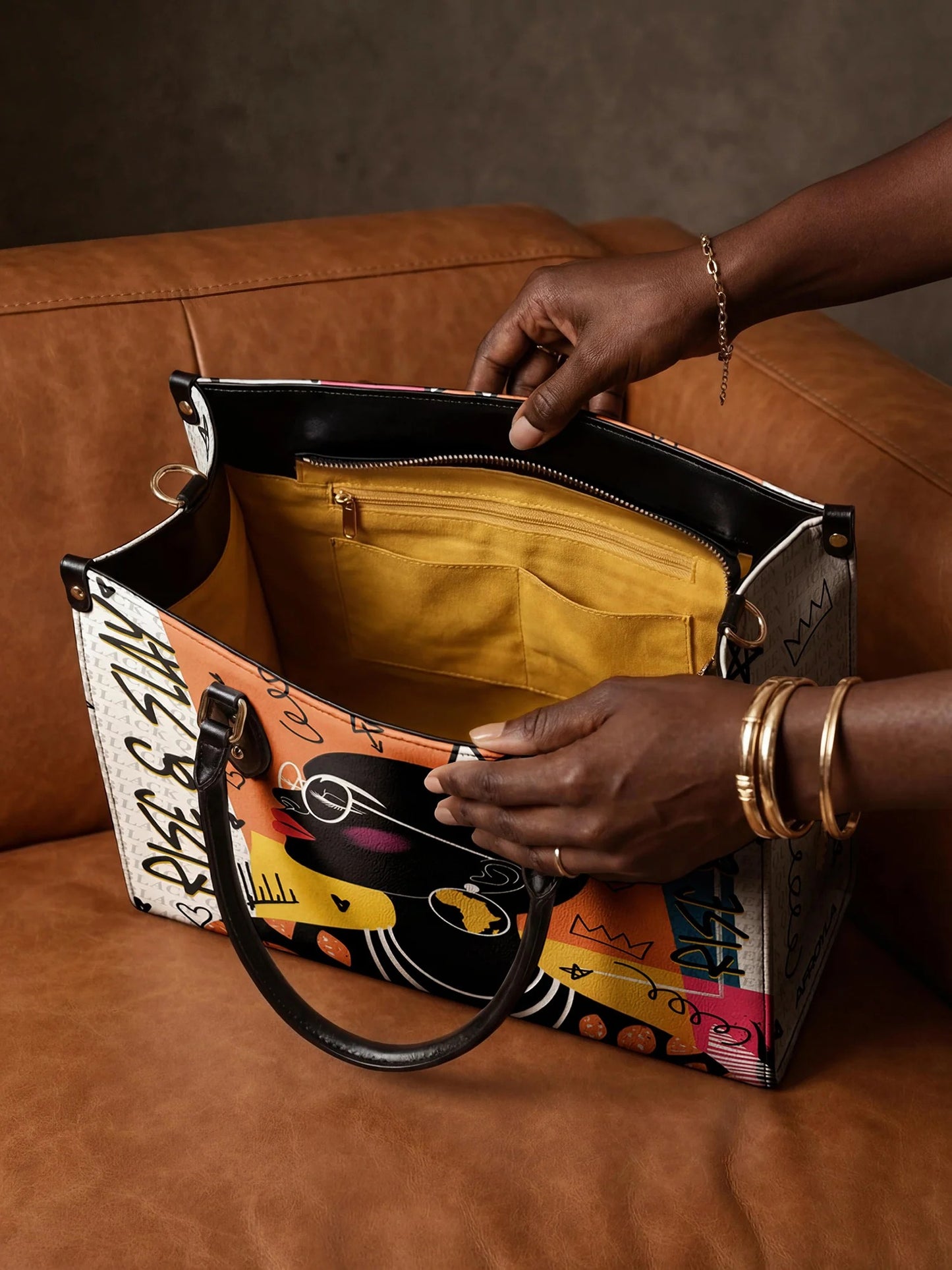 Afroyla "Baridi" Leather Handbag