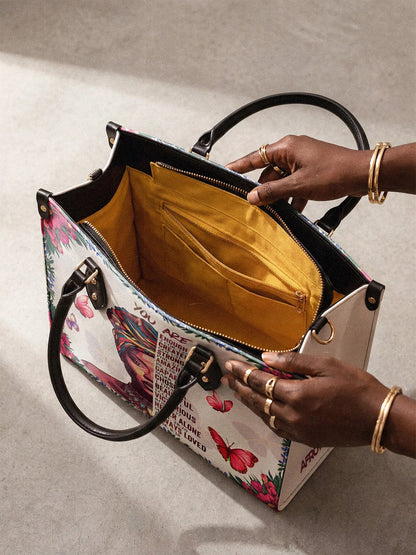 Afroyla "Imani" Dove White Leather Handbag
