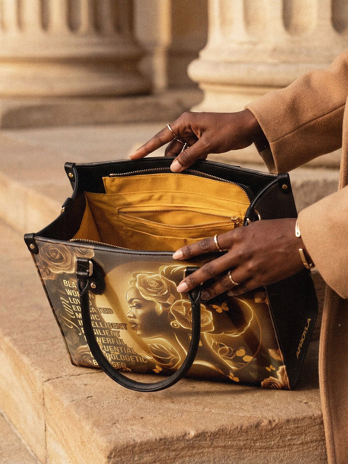 Afroyla "Lumina" Leather Handbag