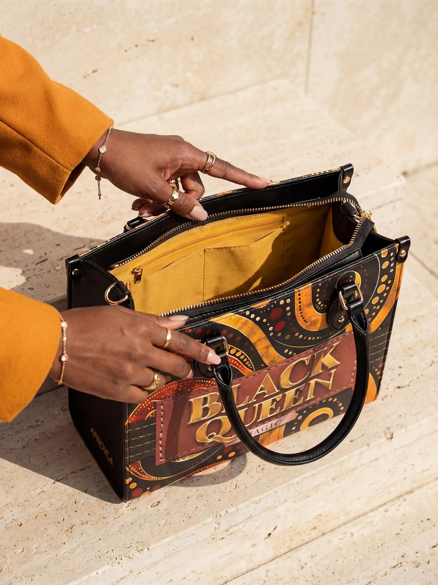 Afroyla "Makeda" Leather Handbag