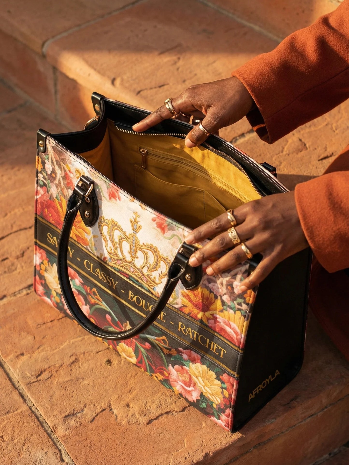 Afroyla "Naija Royale" Leather Handbag