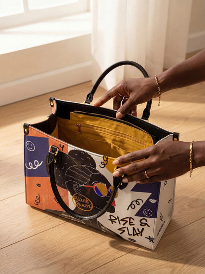 Afroyla "Sanaa" Salt Pop Leather Handbag