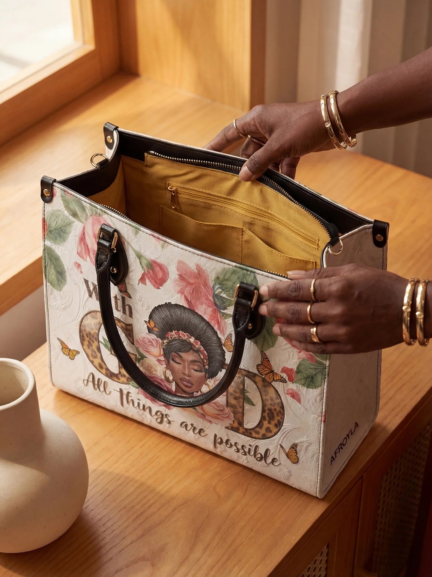Afroyla "Zanira" Leather Handbag