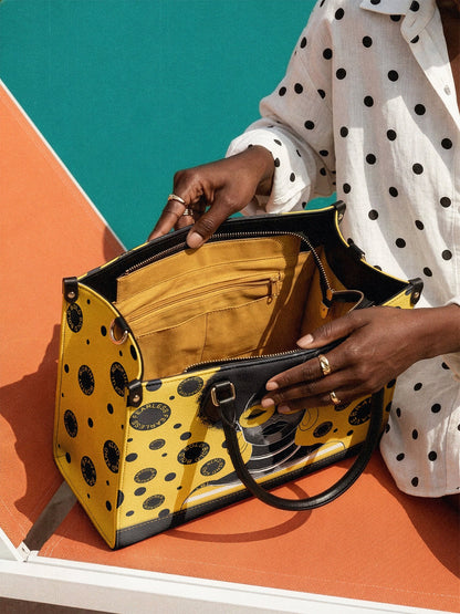 Afroyla "Fahari" Marigold Pop Leather Handbag
