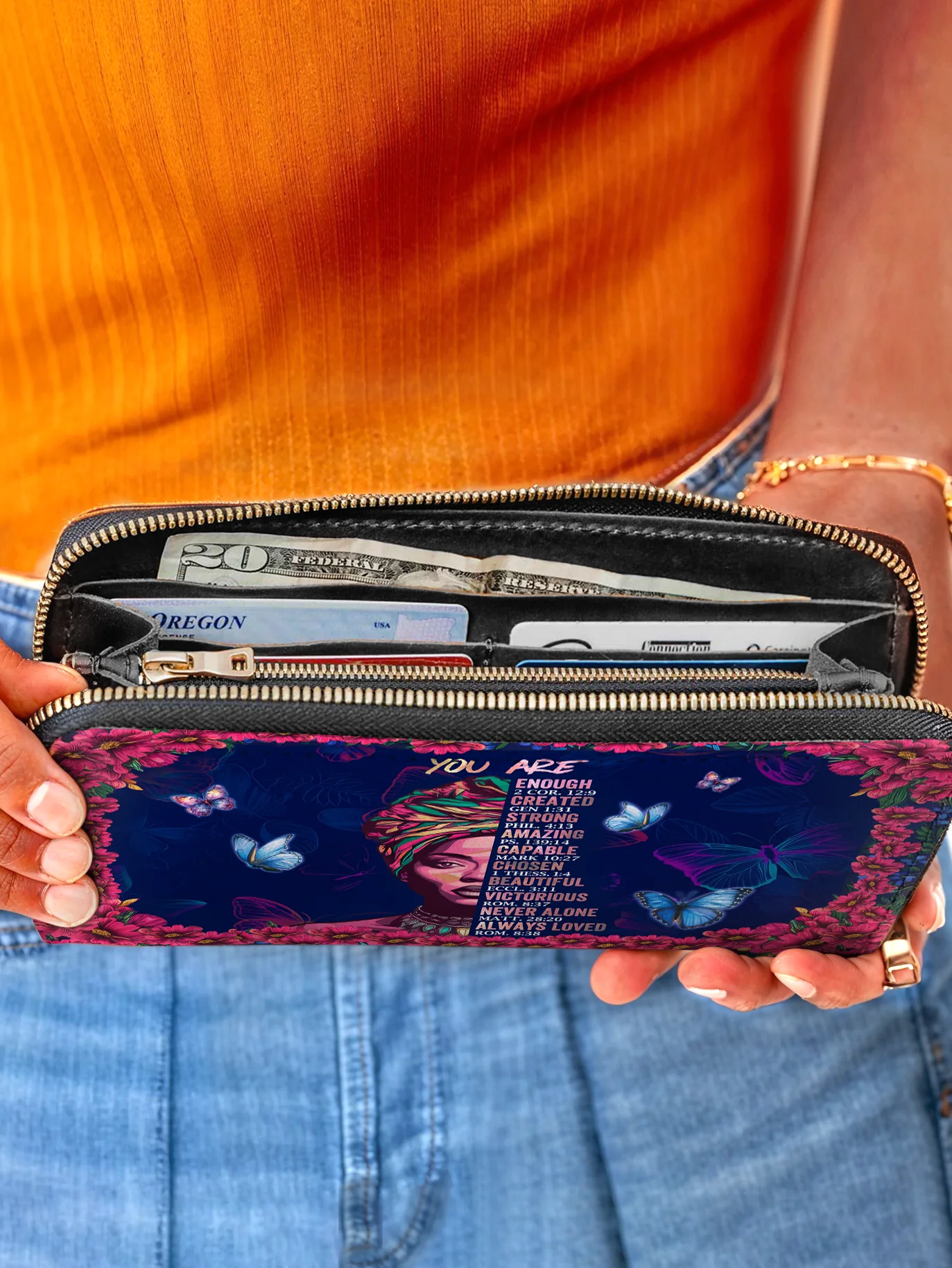 Afroyla "Imani" Blue Orchid Wallet