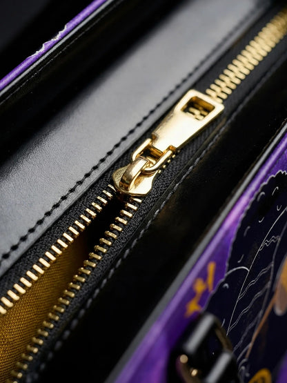 Afroyla "Sanaa" Purple Crayon Leather Handbag