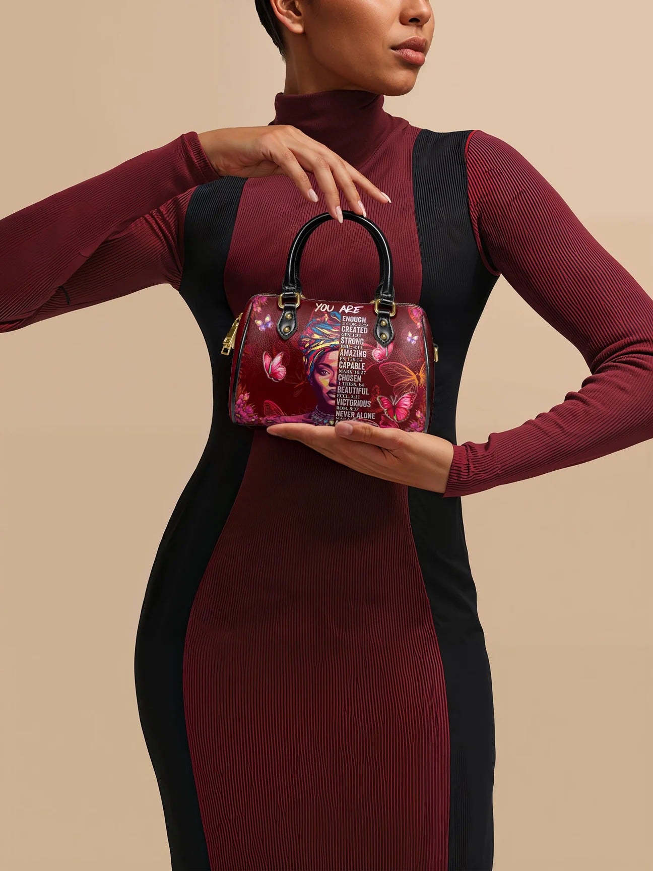 Afroyla "Imani" Pomegranate Red Mini Satchel