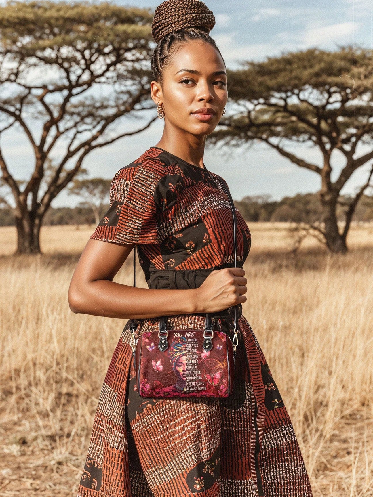 Afroyla "Imani" Pomegranate Red Mini Satchel