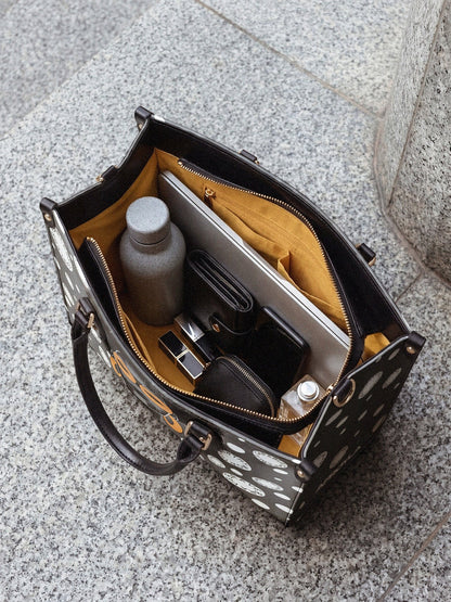Afroyla "Fahari" Monochrome Leather Handbag