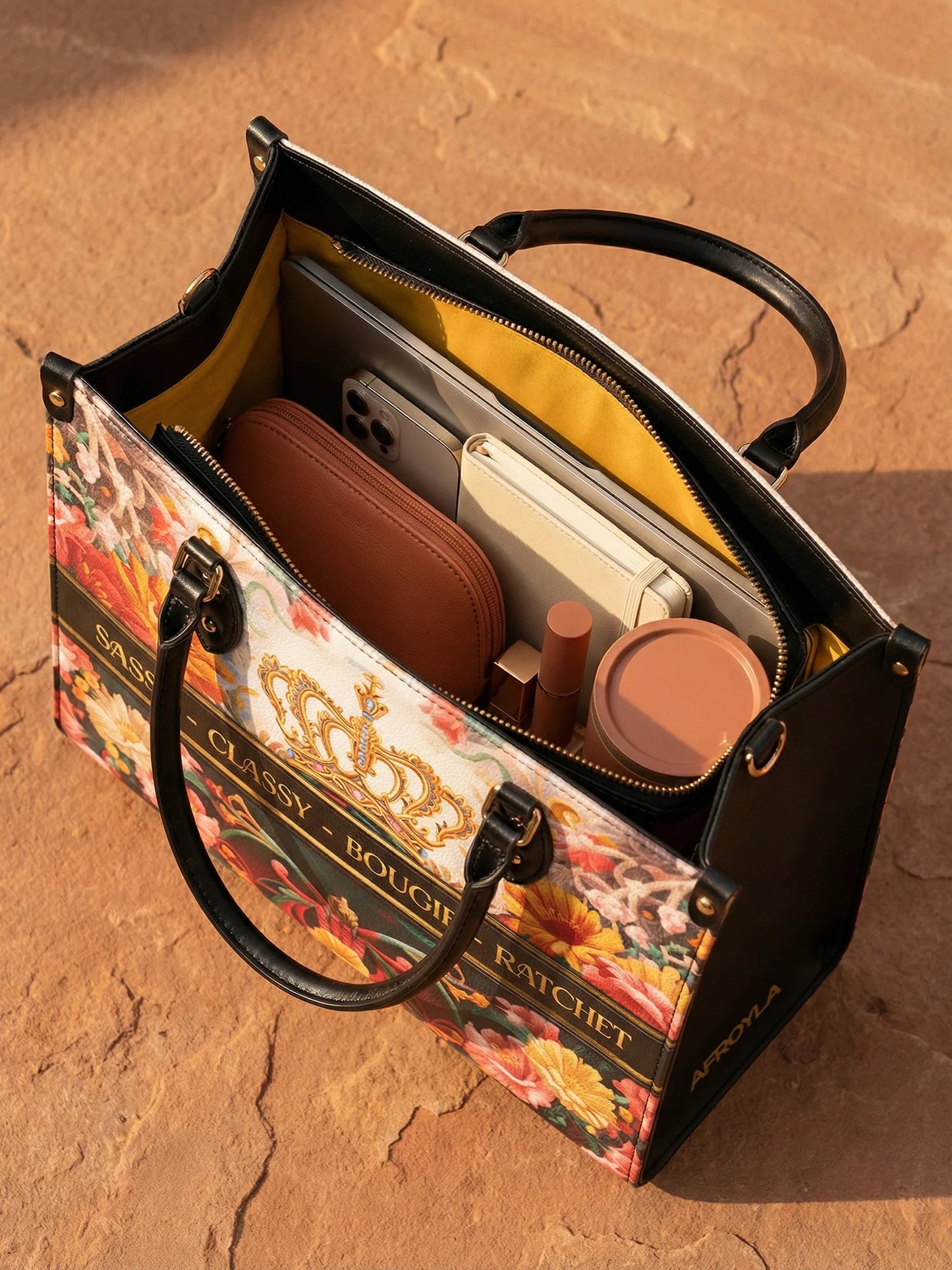 Afroyla "Naija Royale" Leather Handbag