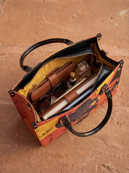Afroyla "Sanaa" Paprika Leather Handbag